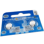 2x Renata 377 Watch Battery Swiss Made Coin Cell Silver SR626SW 1.55V