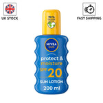 NIVEA SUN Protect & Moisture Sun Spray SPF 20 (200 ml) Sun Cream with Vitamin E Provides 48-Hour Moisture and Immediate UVA and UVB Protection