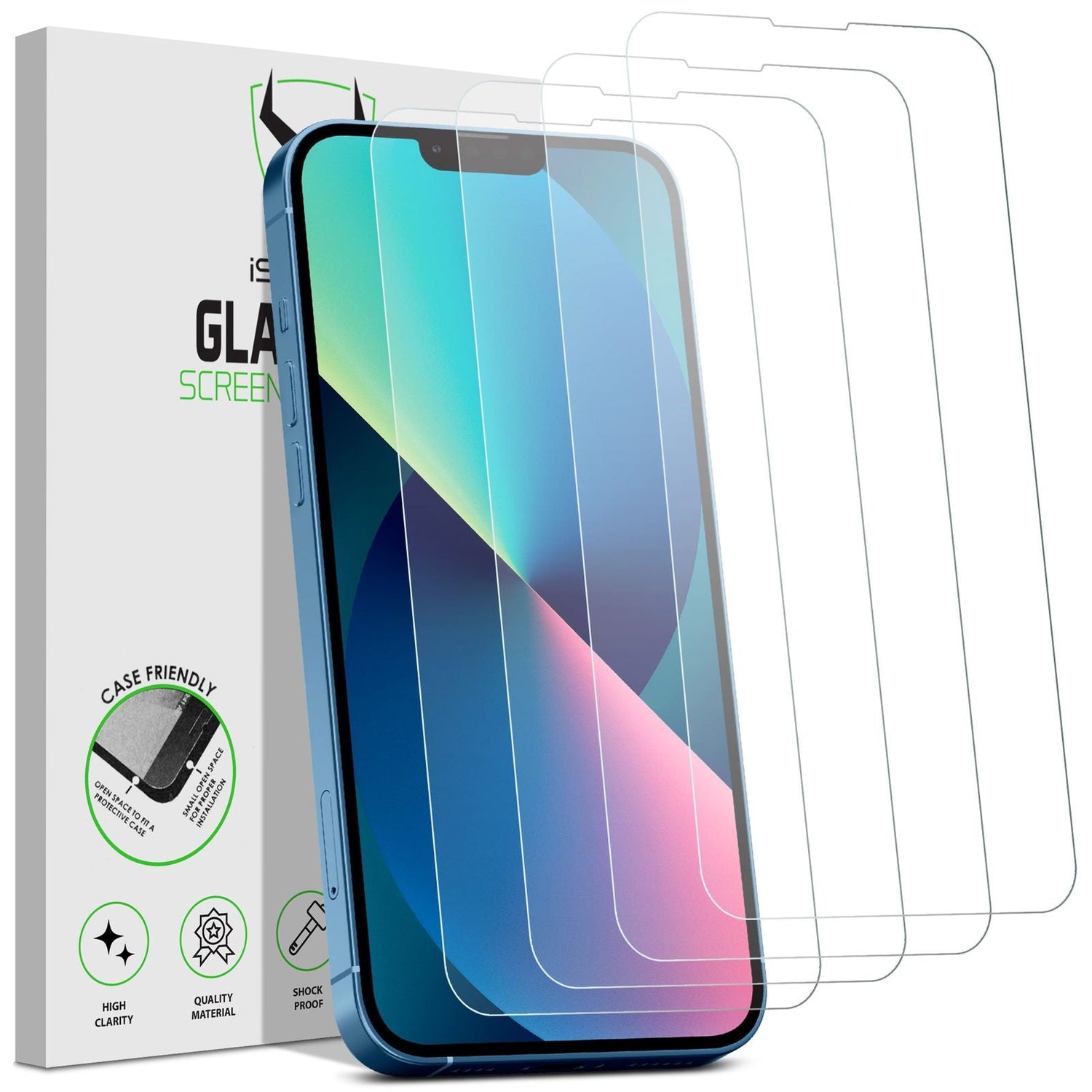 4x Screen Protector for iPhone 13 Mini 5.4 Inch Tempered Glass HD Film