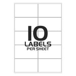 A4 Address Labels Sticky Self Adhesive 10 Per Sheet 99.1 mm X 57mm