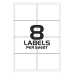 A4 Sticky Paper - 8 Labels Per Sheet - 105mm x 74mm