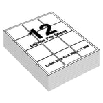 Address Labels Printable - 12 Sticker Labels per Sheet - 64mm x 72mm