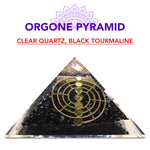 Black Tourmaline Clear Quartz Orgone Pyramid Chakra Balancing Reiki