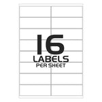 Buy White Address Printing Labels - 16 Labels per Sheet - 99 x 34m