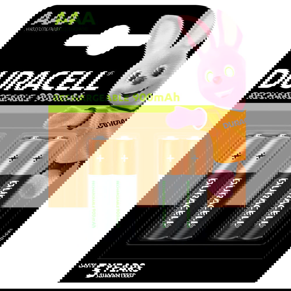 Duracell AAA Plus Power Rechargeable 900mAh Battery Pack of 4