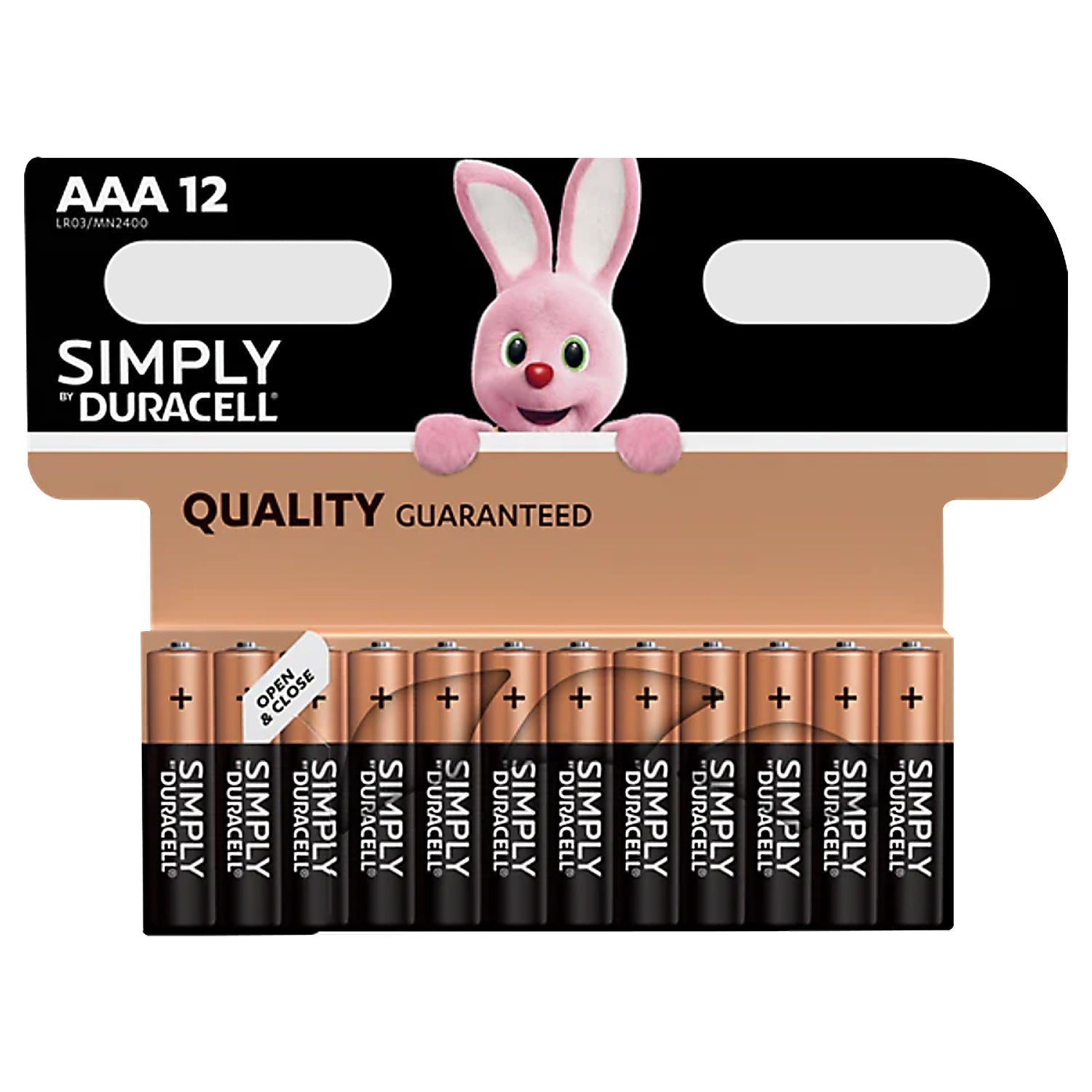 Duracell Simply AAA Batteries Alkaline 1.5V LR03 MN2400,Pack of 12
