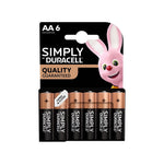 Duracell Simply AA Batteries Alkaline 1.5V LR6 MN1500-Packs