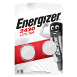 Energizer CR2430 Battery 3 Volts Lithium Coin Pack of 2