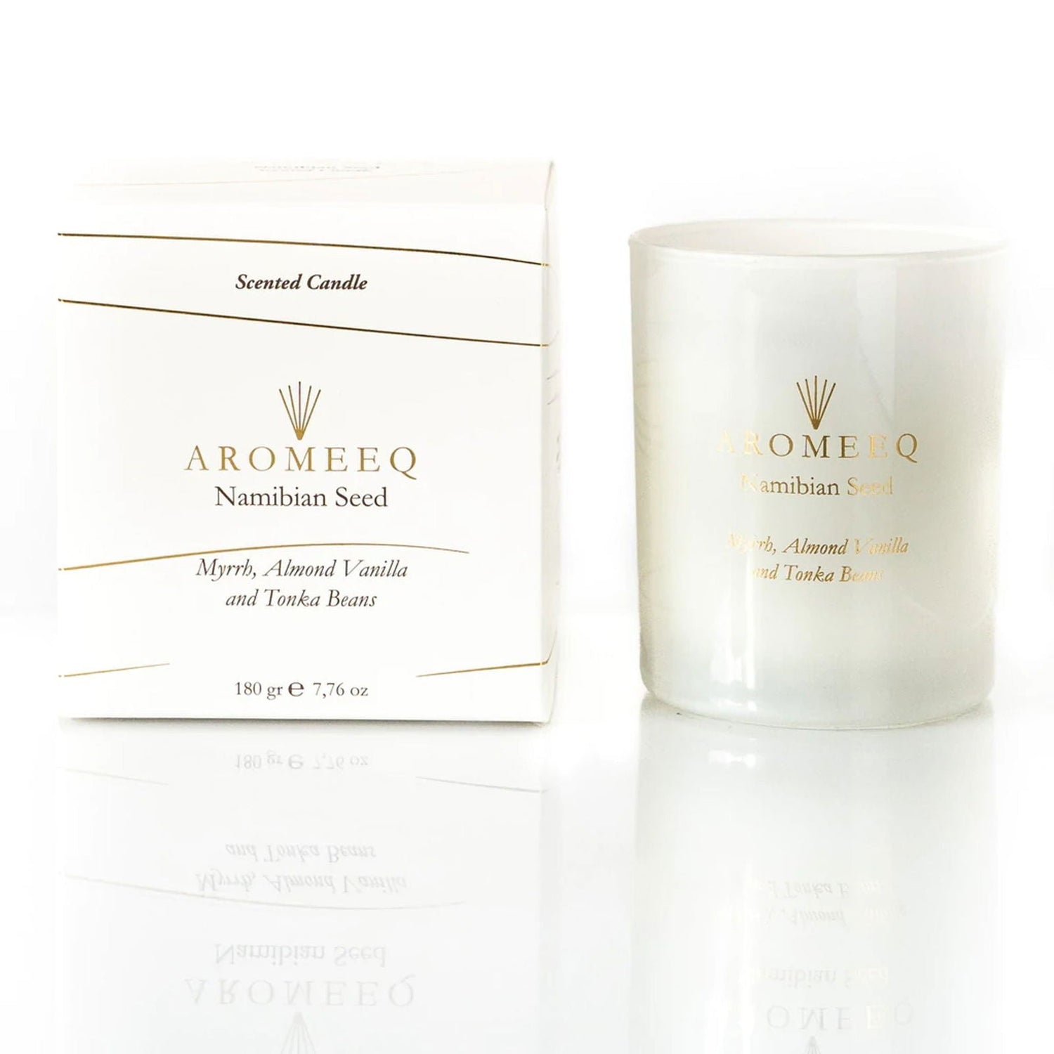 Namibian Seed Scented Candle - Myrrh, Almond Vanilla & Tonka Beans 180gm