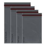 100 Assorted Grey Mailing Poly Postal Bags – 4 Sizes (25 Each) Self Seal Shipping Mailers