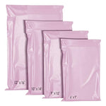 60 Mixed Pink Plastic Mailing Bags – Self Seal Secure Poly Mailers for Clothes, Assorted Medium Sizes
