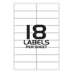 Sticky Labels for Printer - 18 Printer Labels per Sheet - 63mm x 47mm