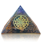 Tiger Eye Amethyst Orgone Pyramid Reiki Chakra Aura Balancing Energy