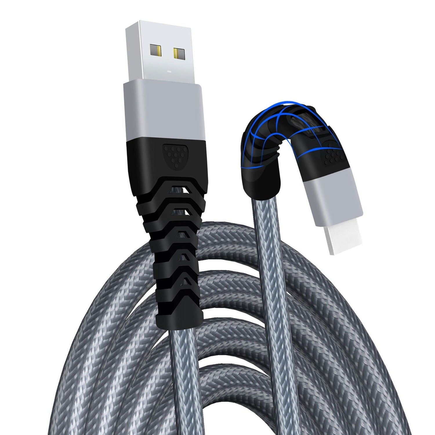 USB Lightning Charging Cable 3M Pack of 3 Braided iPhone Charger Cable Heavy Duty Quick Charger Long Lead
