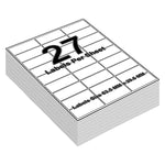 White Address Printer Labels - 27 Labels per Sheet - 64mm x 30mm
