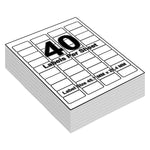 White Return Address Printer Labels - 40 Labels per Sheet 46mm x 25mm