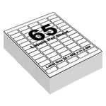 White Sticky Address Labels - 65 Labels per Sheet - 38mm x 21mm