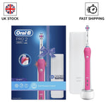 Oral-B Pro 2500 3D White Electric Rechargeable Toothbrush with Travel Case and UK 2 Pin Plug-Pink