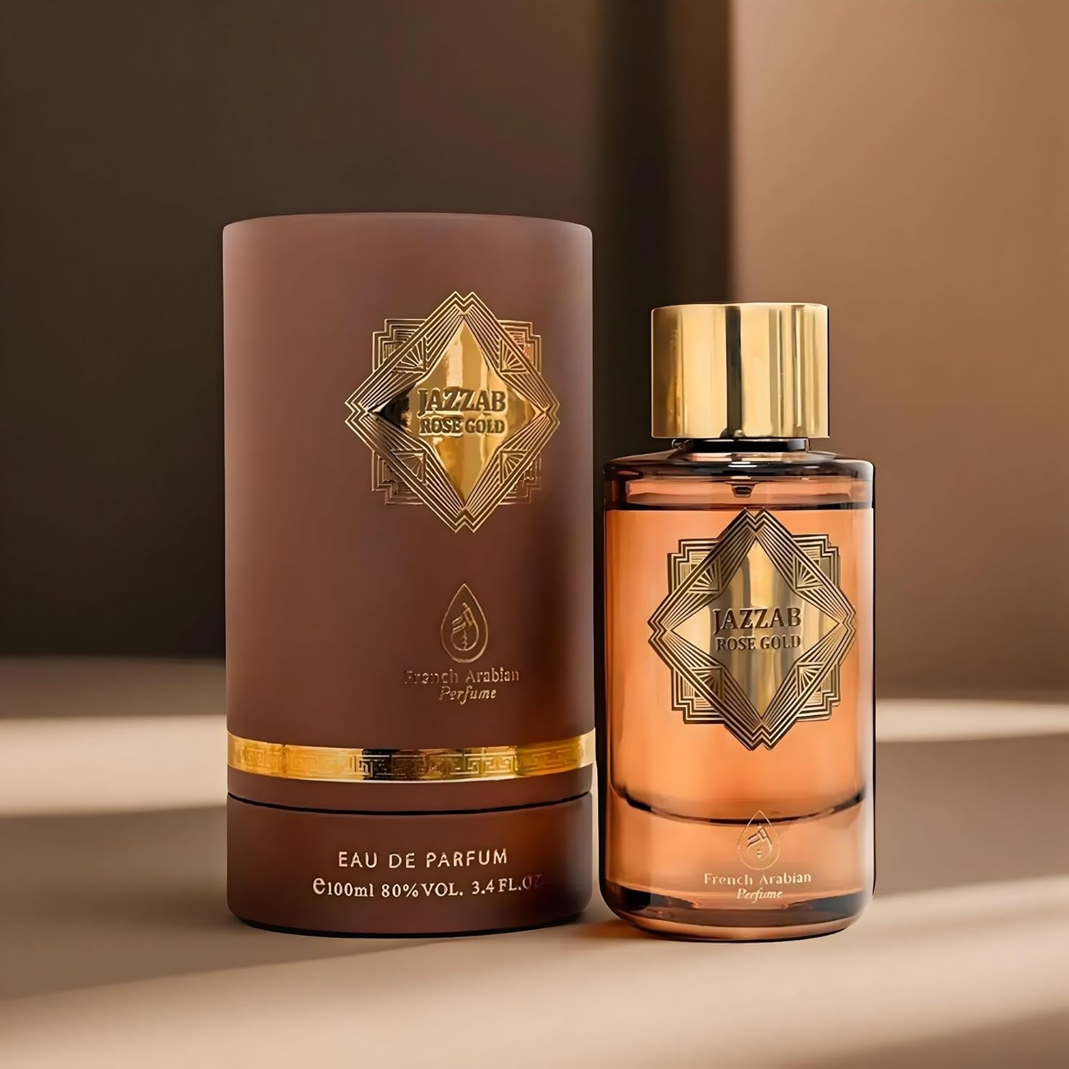 Jazzab Rose Gold Eau De Parfum 100ml Rose Woody Amber Oud Perfume for Women