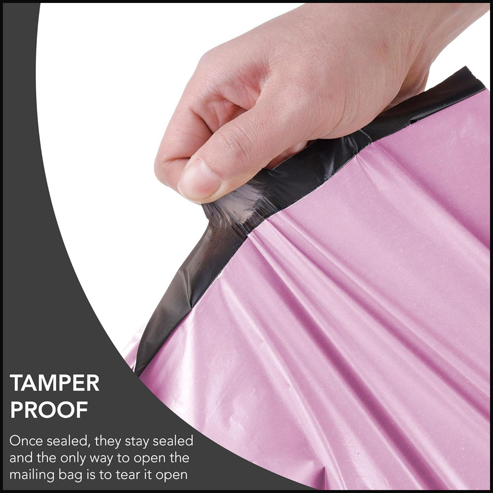 125 Assorted Pink Mailing Poly Postal Bags – 5 Sizes (25 Each) Self Seal Shipping Mailers