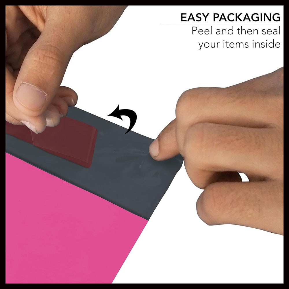 50 Hot Pink Mailing Bags 6x9 Inch – Small Self Seal Poly Postal Bags