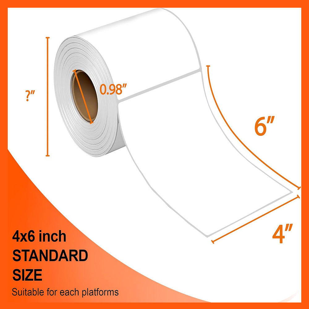 4x6 Direct Thermal Shipping Labels 100x150mm White Permanent Adhesive 500 Zebra Munbyn