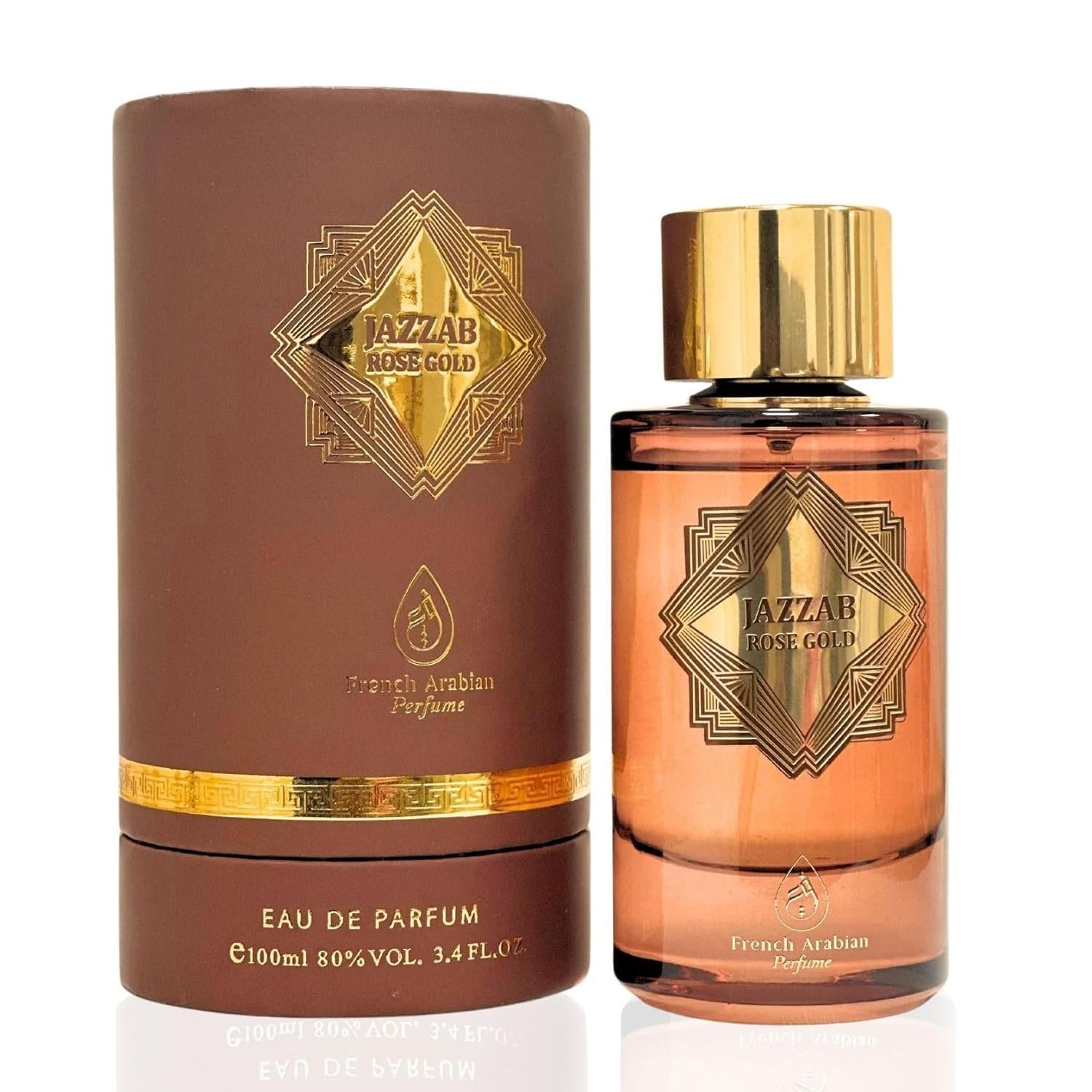 Jazzab Rose Gold Eau De Parfum 100ml Rose Woody Amber Oud Perfume for Women