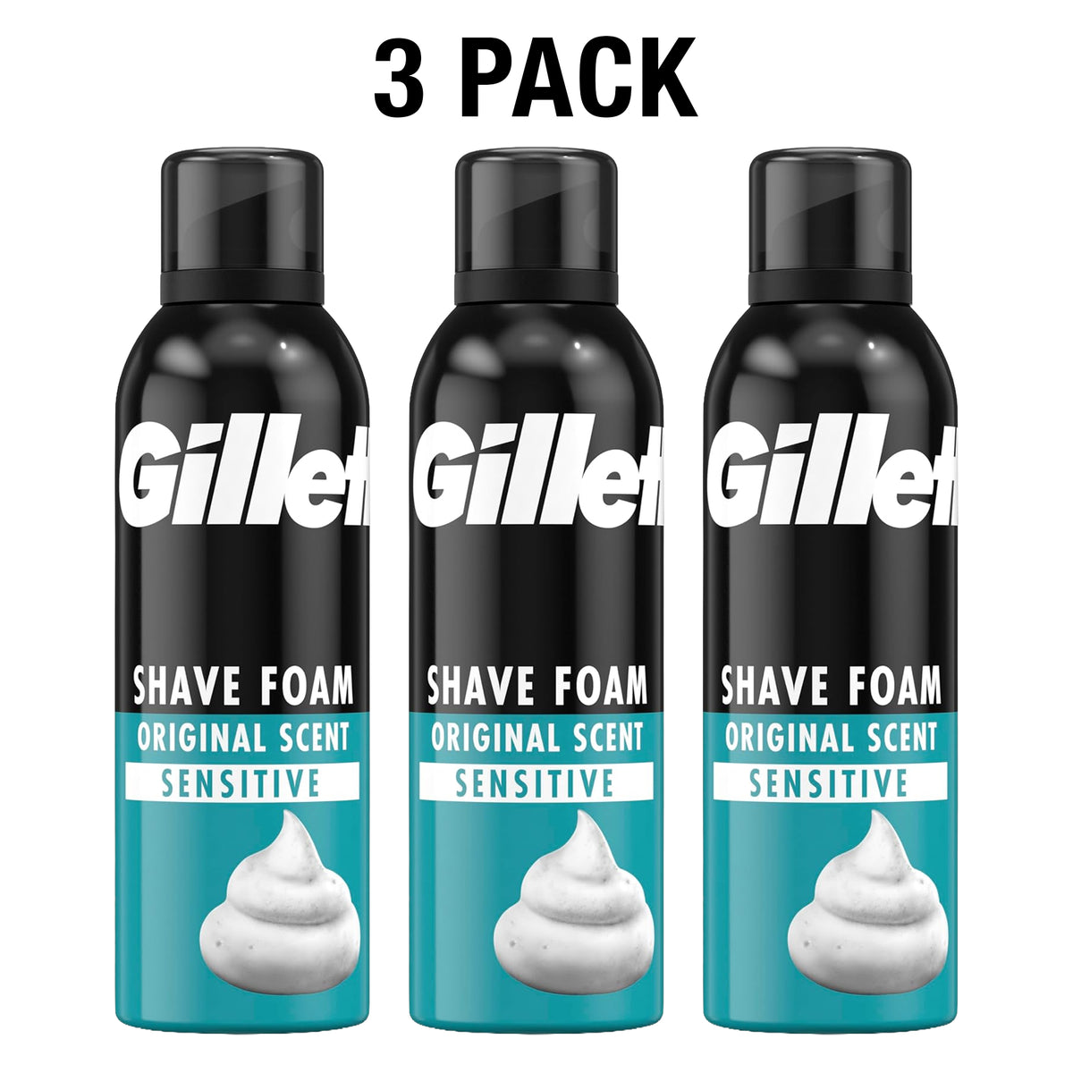 Gillette Classic Sensitive Shave Foam 200ml Men's Shaving Foam with Aloe Vera