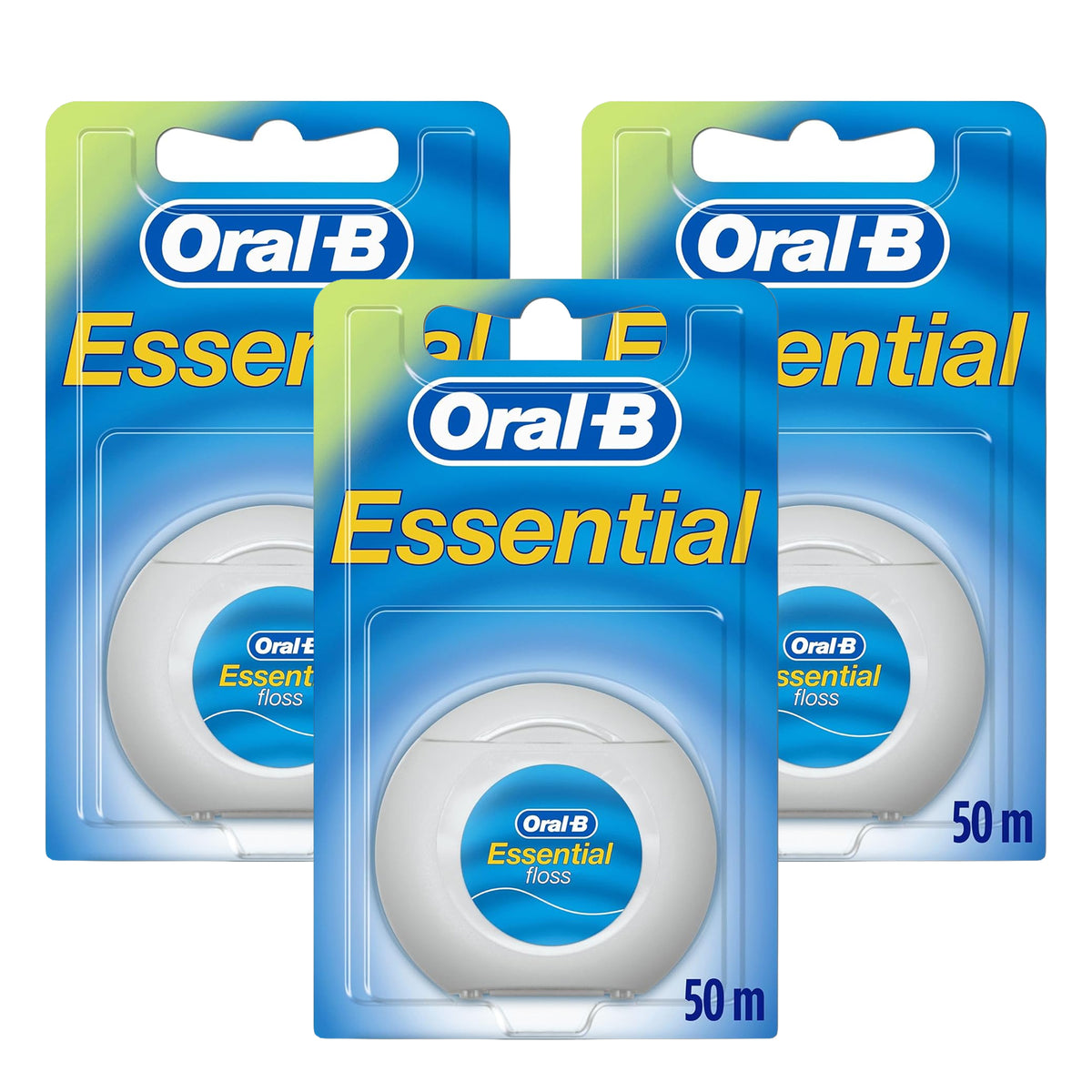 Oral-B Essential Waxed Mint Dental Floss 50m Plaque Removal Floss