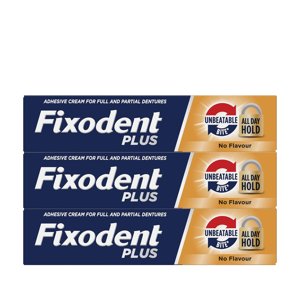 Fixodent Plus Unbeatable Bite Denture Adhesive Cream Flavour Free 40g