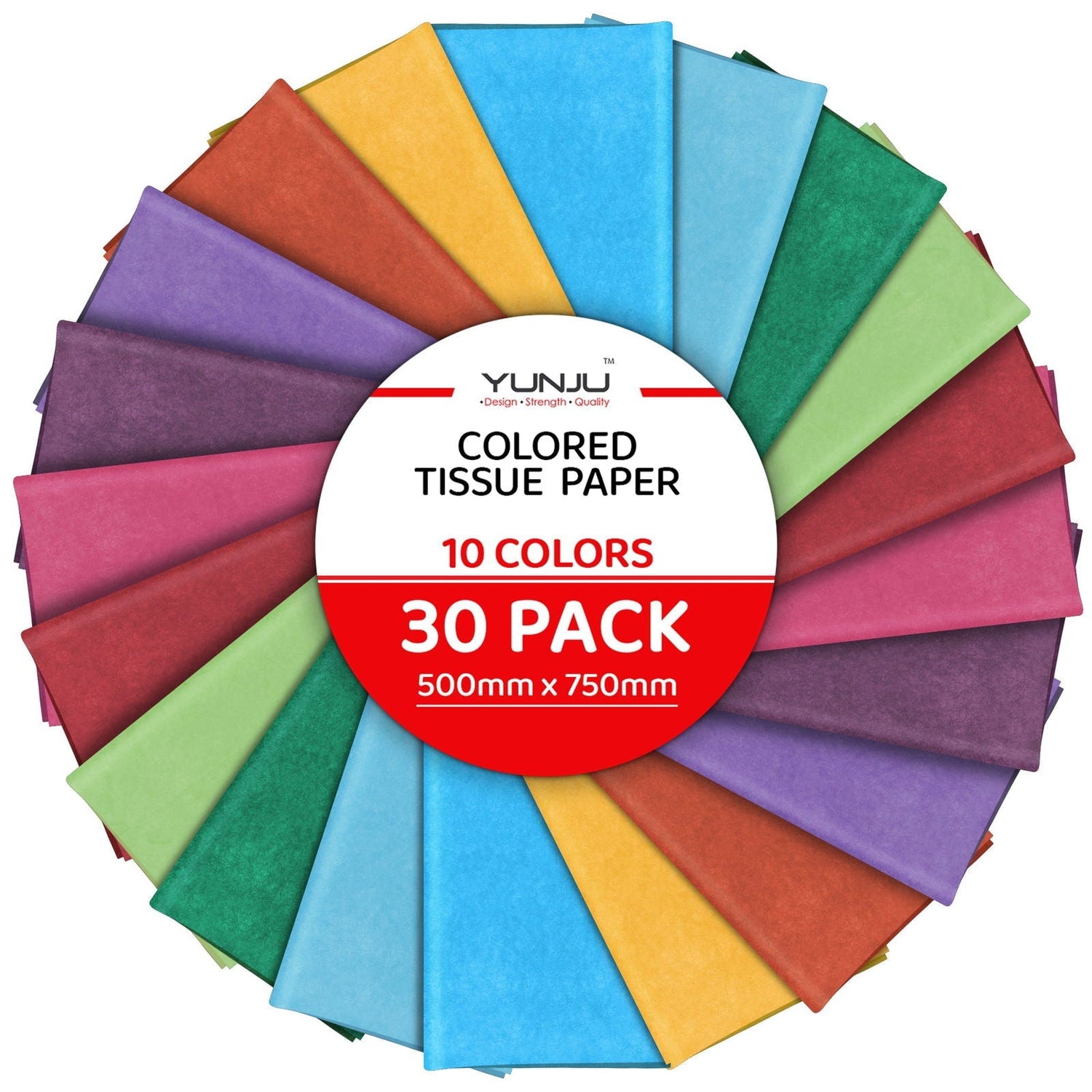 30pk Coloured Tissue Paper for Wrapping Gifts Eco Friendly 50cm x 75cm