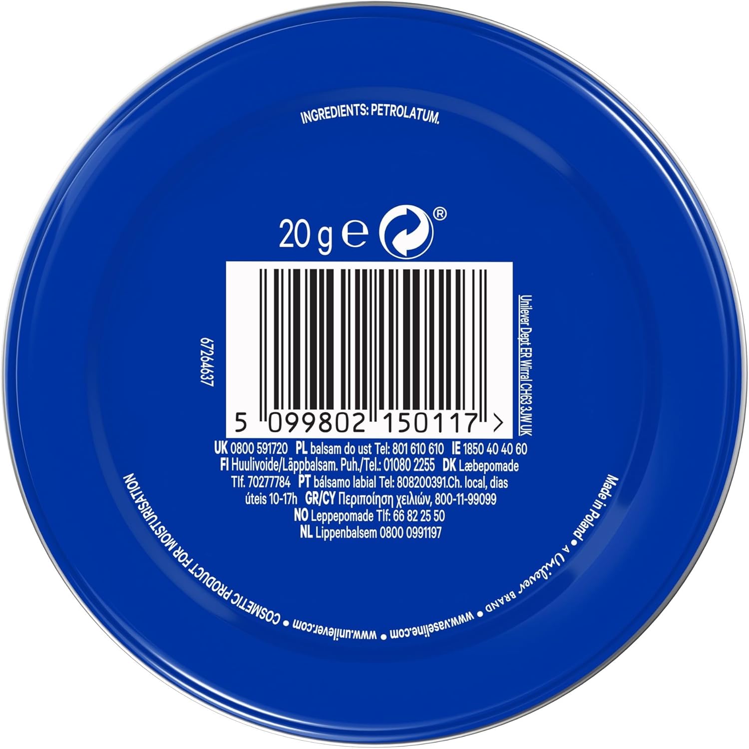 Vaseline Lip Therapy Petroleum Jelly Original 20g
