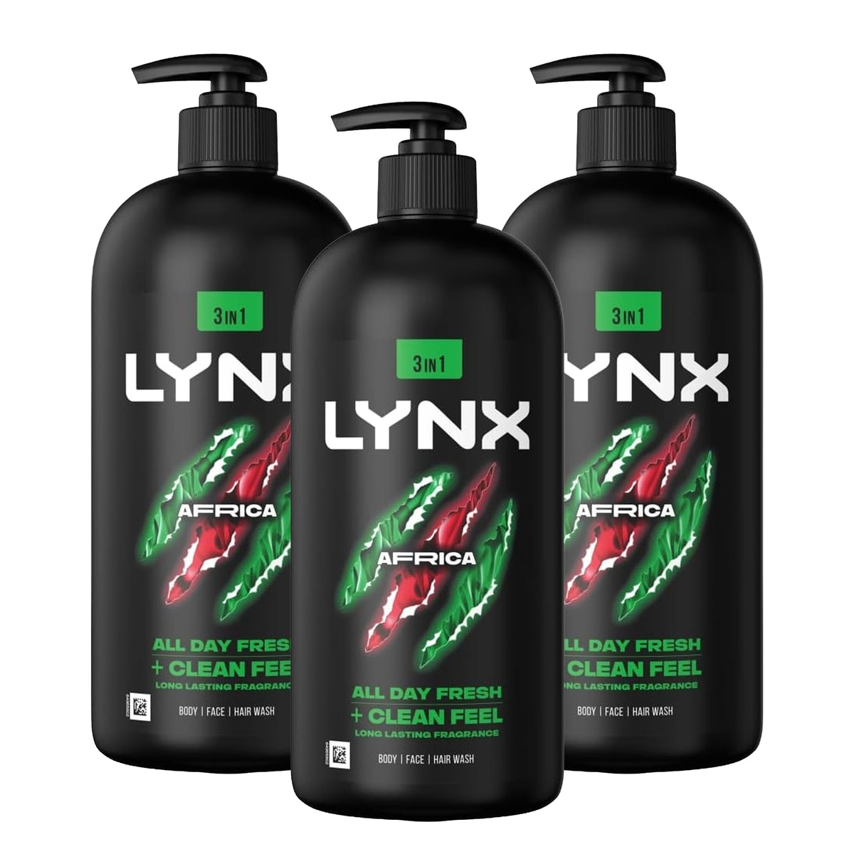 LYNX Africa 3-in-1 Pump Shower Gel 900ml Mandarin Sandalwood 12H