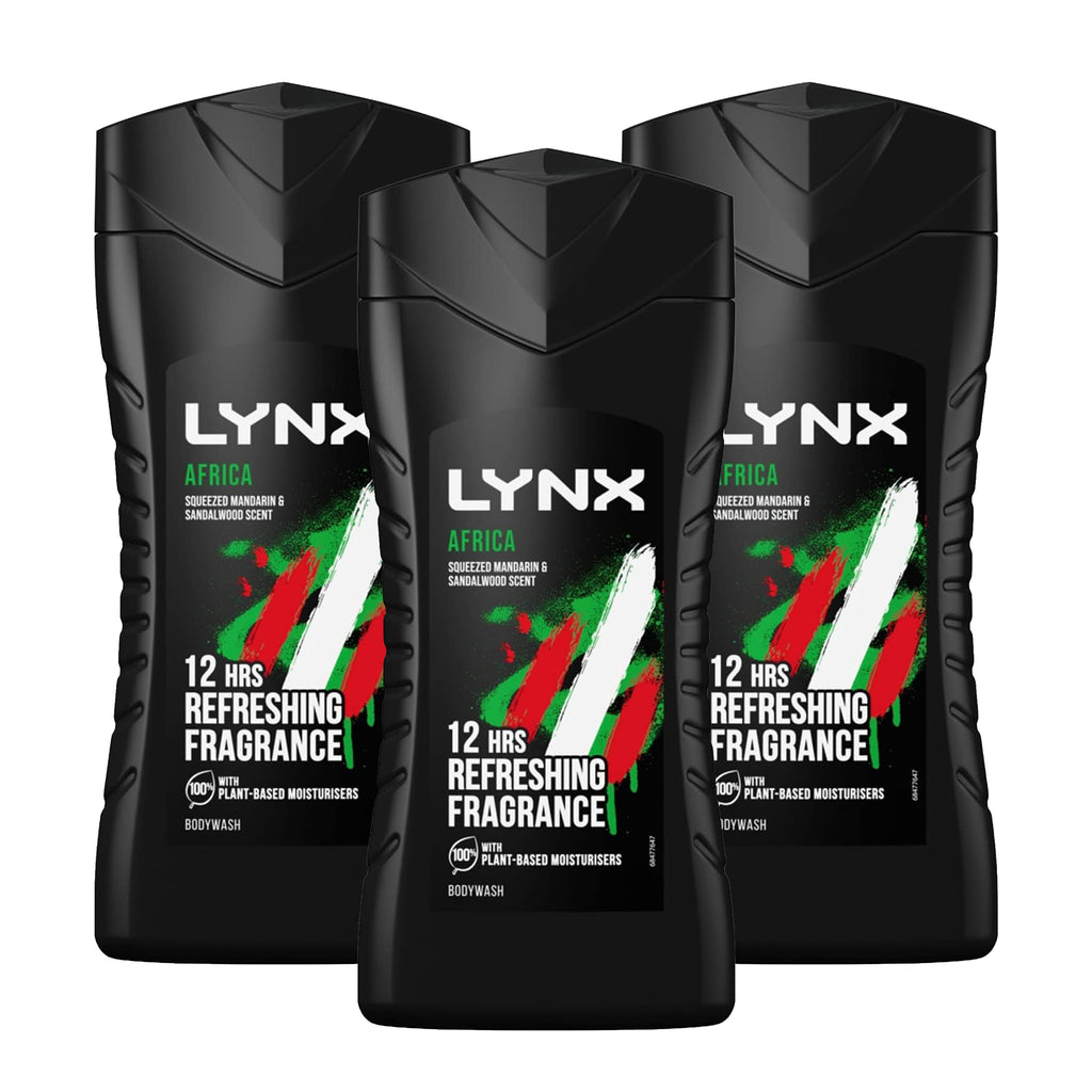 LYNX Africa 3-in-1 Body Wash Squeezed Mandarin & Sandalwood 225ml