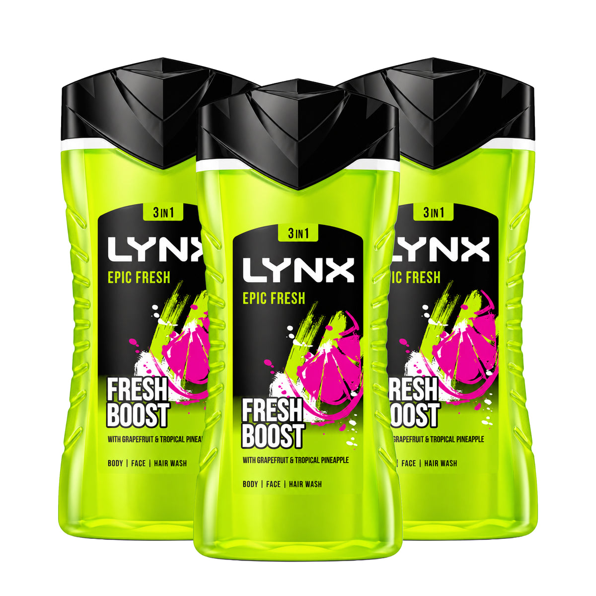 LYNX Epic Fresh 3-in-1 Body Wash Grapefruit Pineapple 225ml