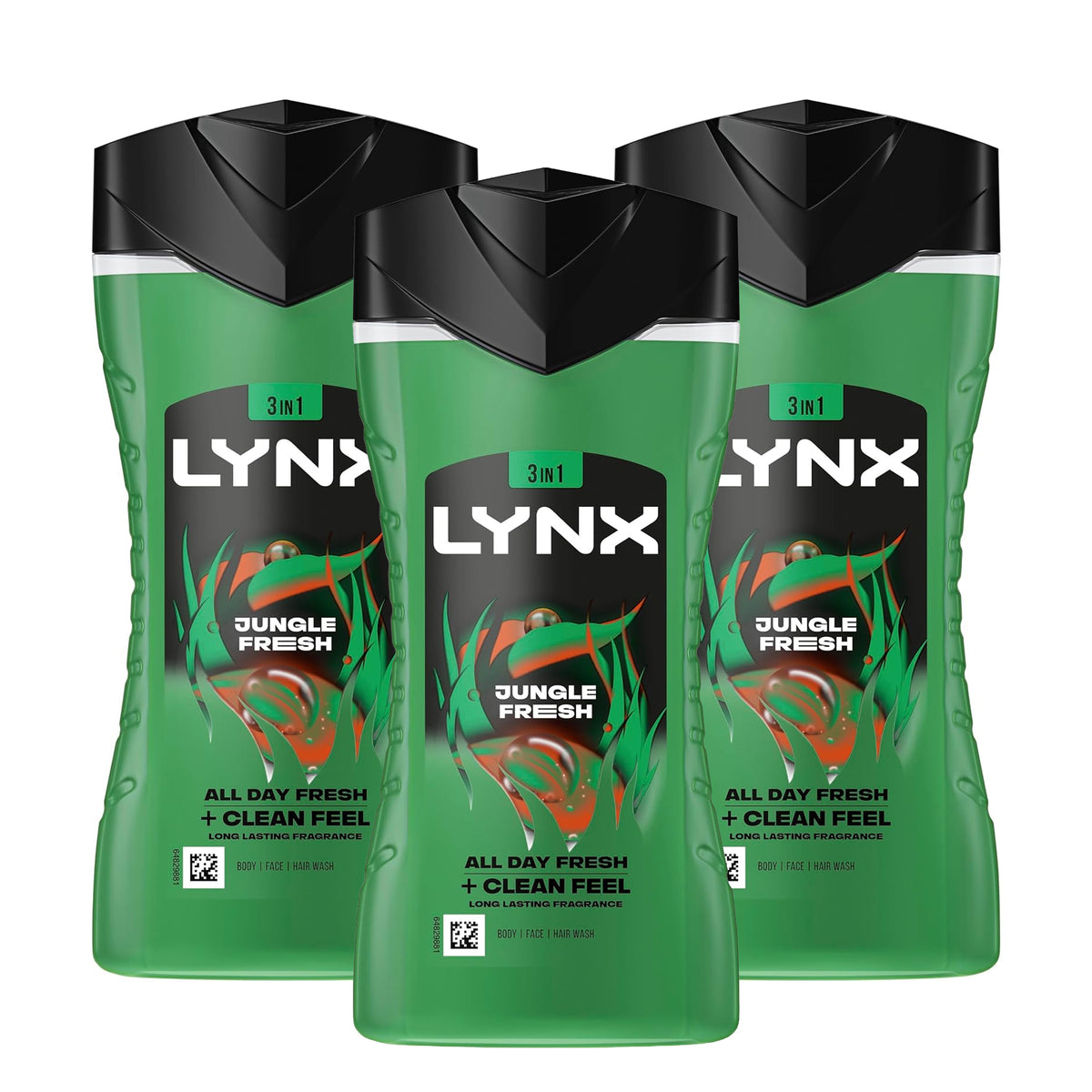 LYNX Jungle Fresh 3-in-1 Body Wash 225ml Palm Leaf & Amber