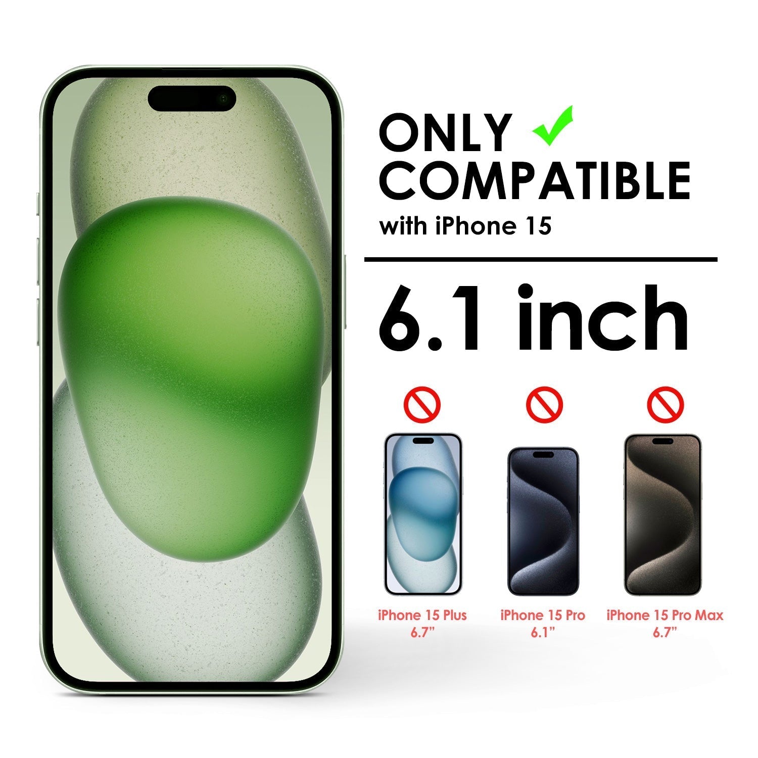 4-Pack Screen Protector for iPhone 15 6.1-Inch Tempered Glass Film [Ultra HD] [3D Touch] [Case Friendly]