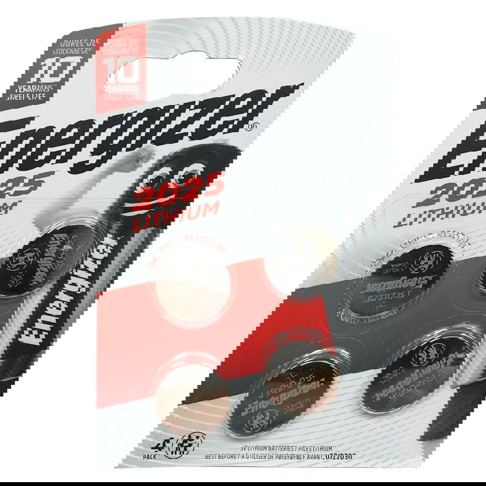 4x Energizer CR2025 Battery 3V DL2025 SB-T14 Citizen 205. 2.5mm x 20mm