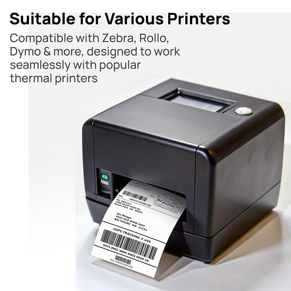 4x6 Direct Thermal Fanfold Shipping Labels White Permanent Adhesive 500 Labels Per Pack