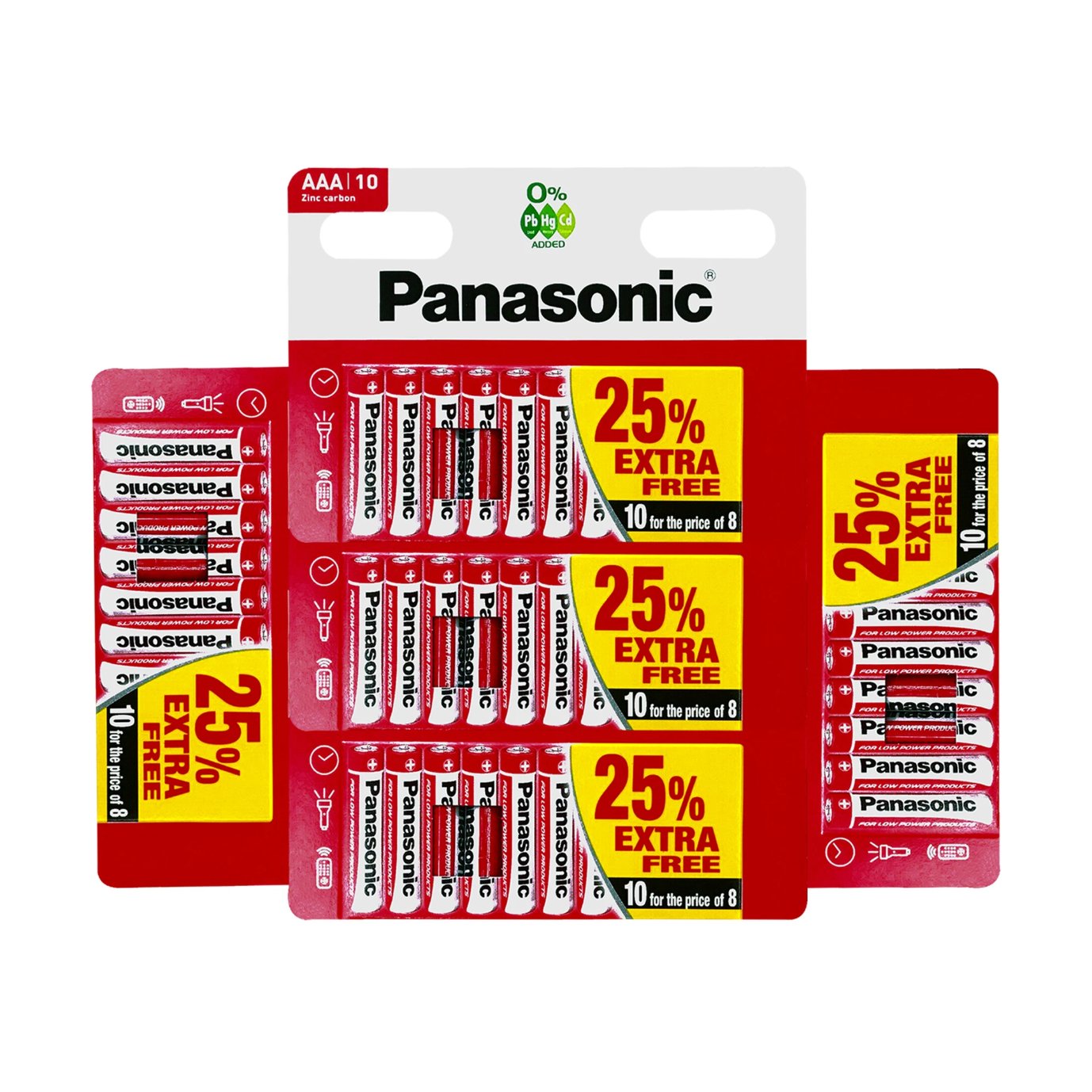 50x Genuine PANASONIC AAA Batteries Zinc Carbon LR03 1.5V MN2400