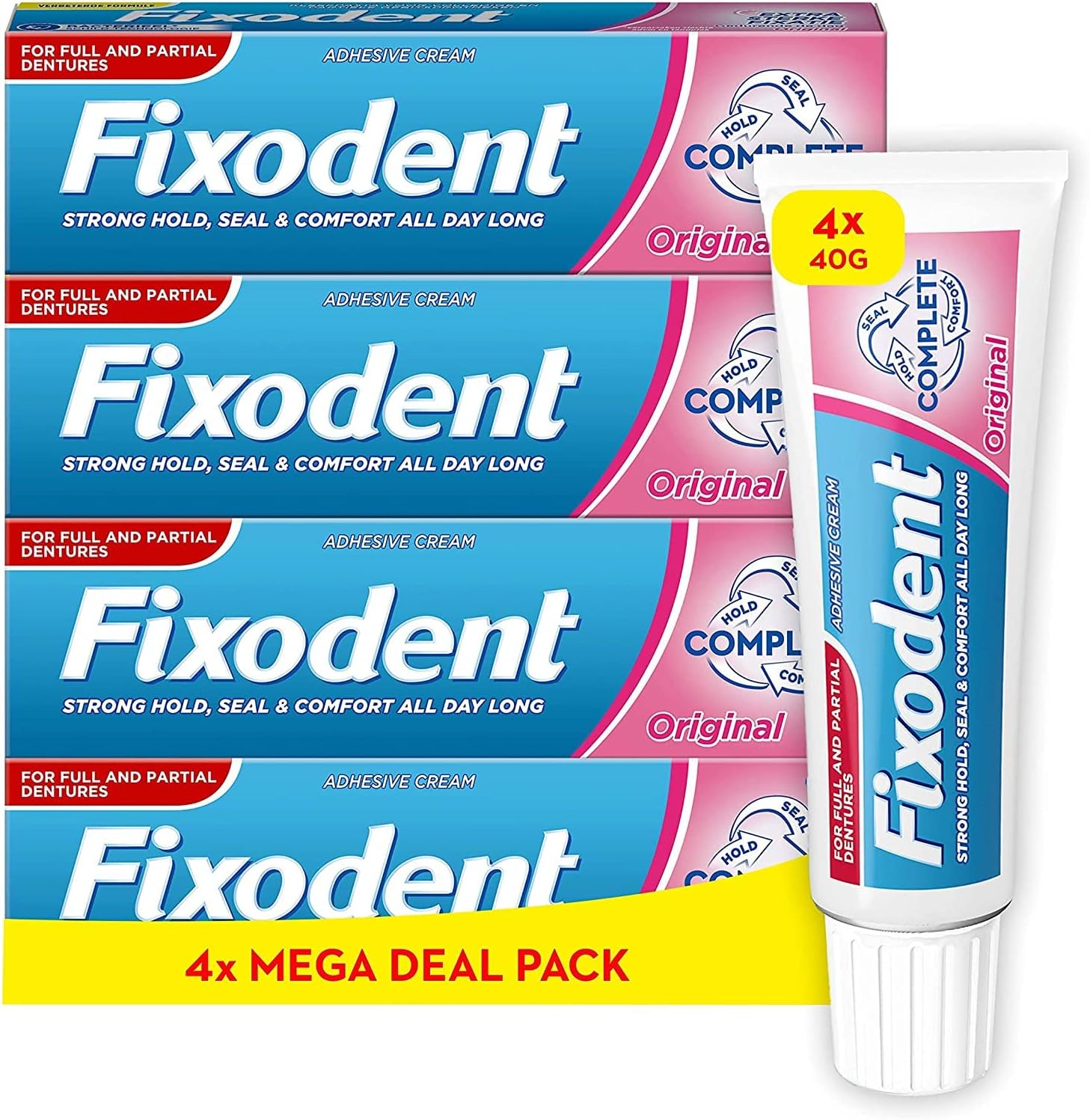 Fixodent Original 40g – Strong, All-Day Adhesive for Complete Denture Care Oral Cream Daily