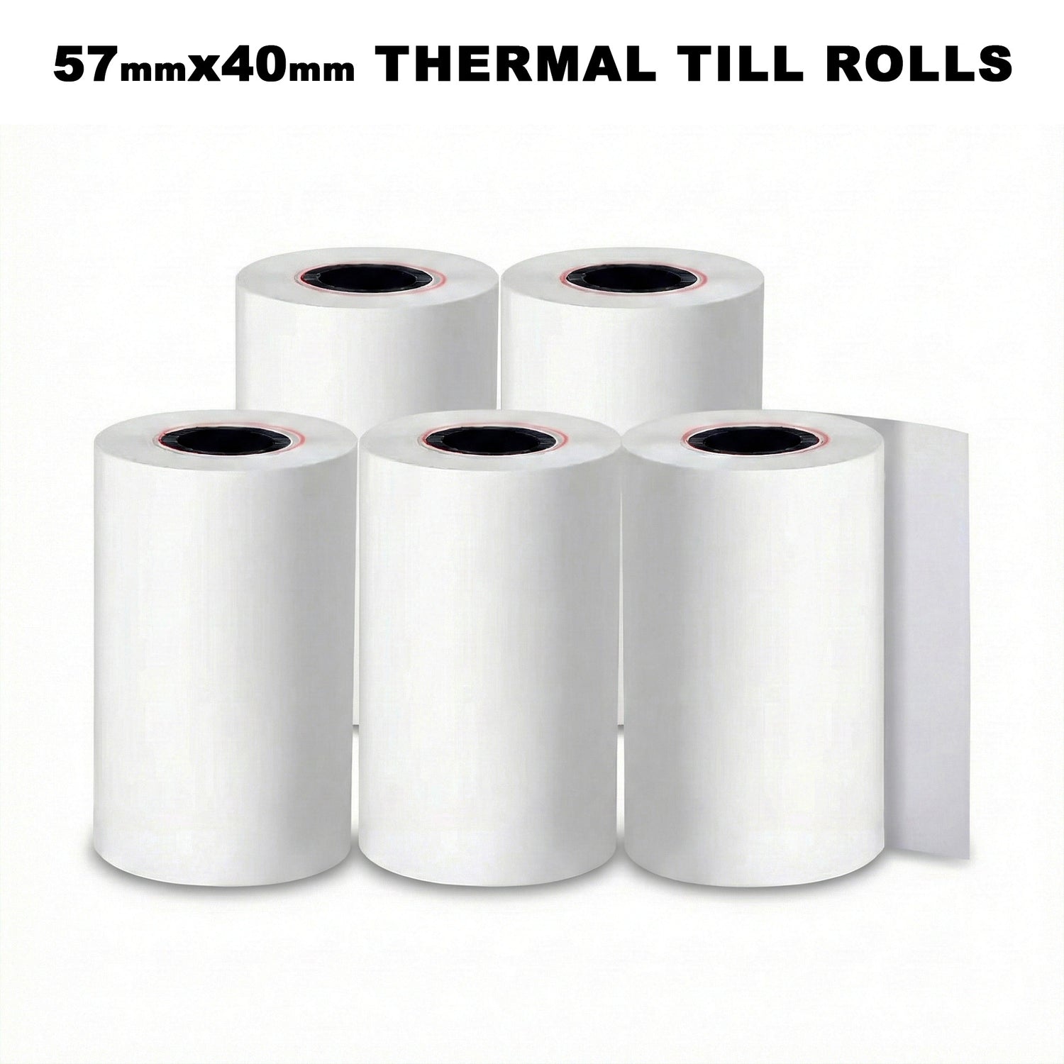 57x40mm Thermal Till Rolls 100 Pack for Credit Card PDQ Machines Receipt Paper