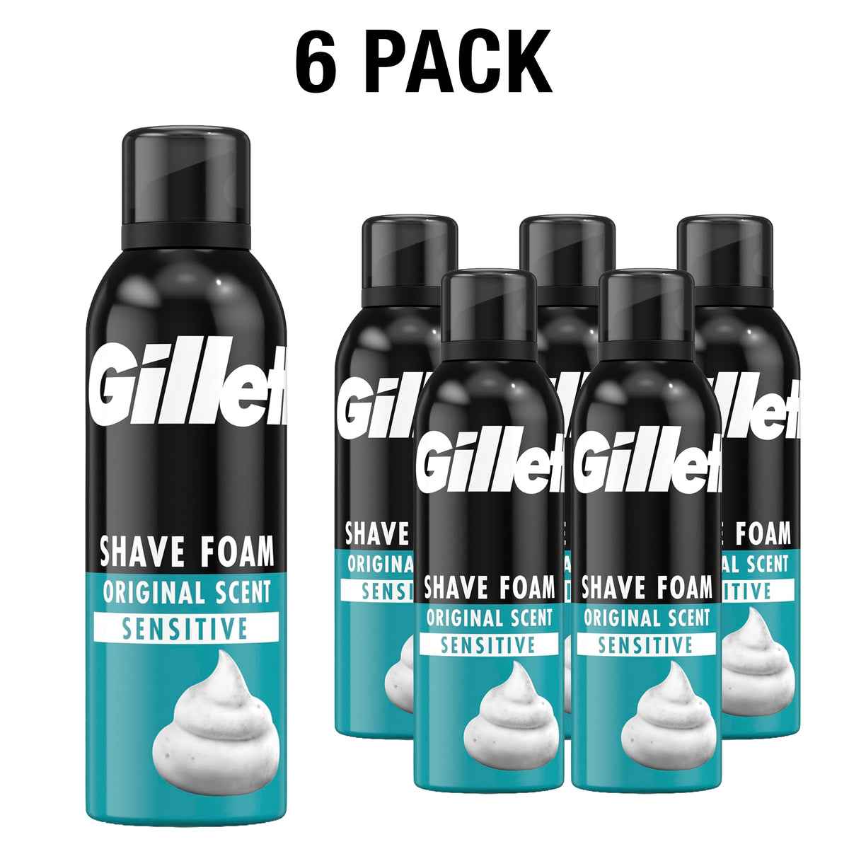 Gillette Classic Sensitive Shave Foam 200ml Men's Shaving Foam with Aloe Vera