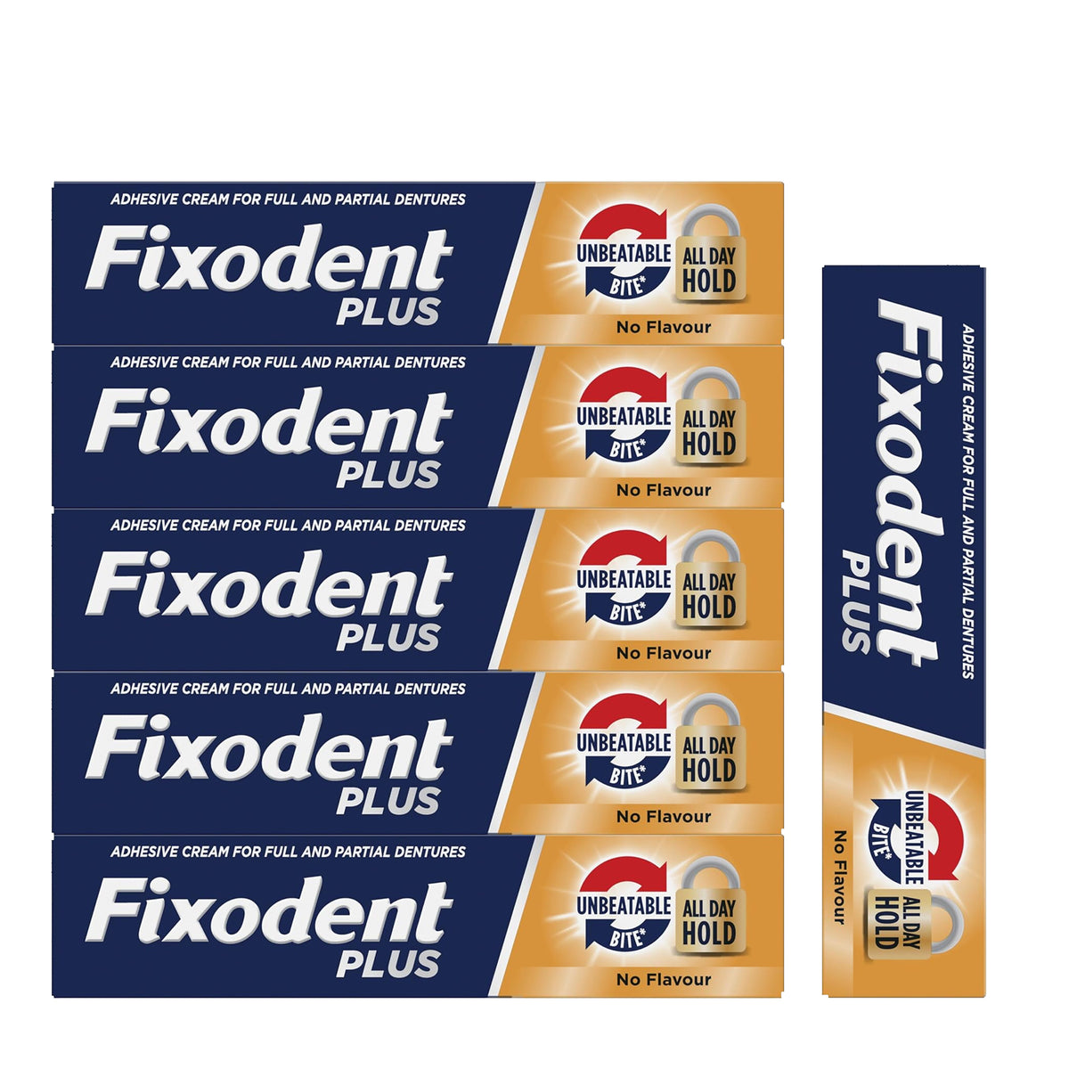 Fixodent Plus Unbeatable Bite Denture Adhesive Cream Flavour Free 40g