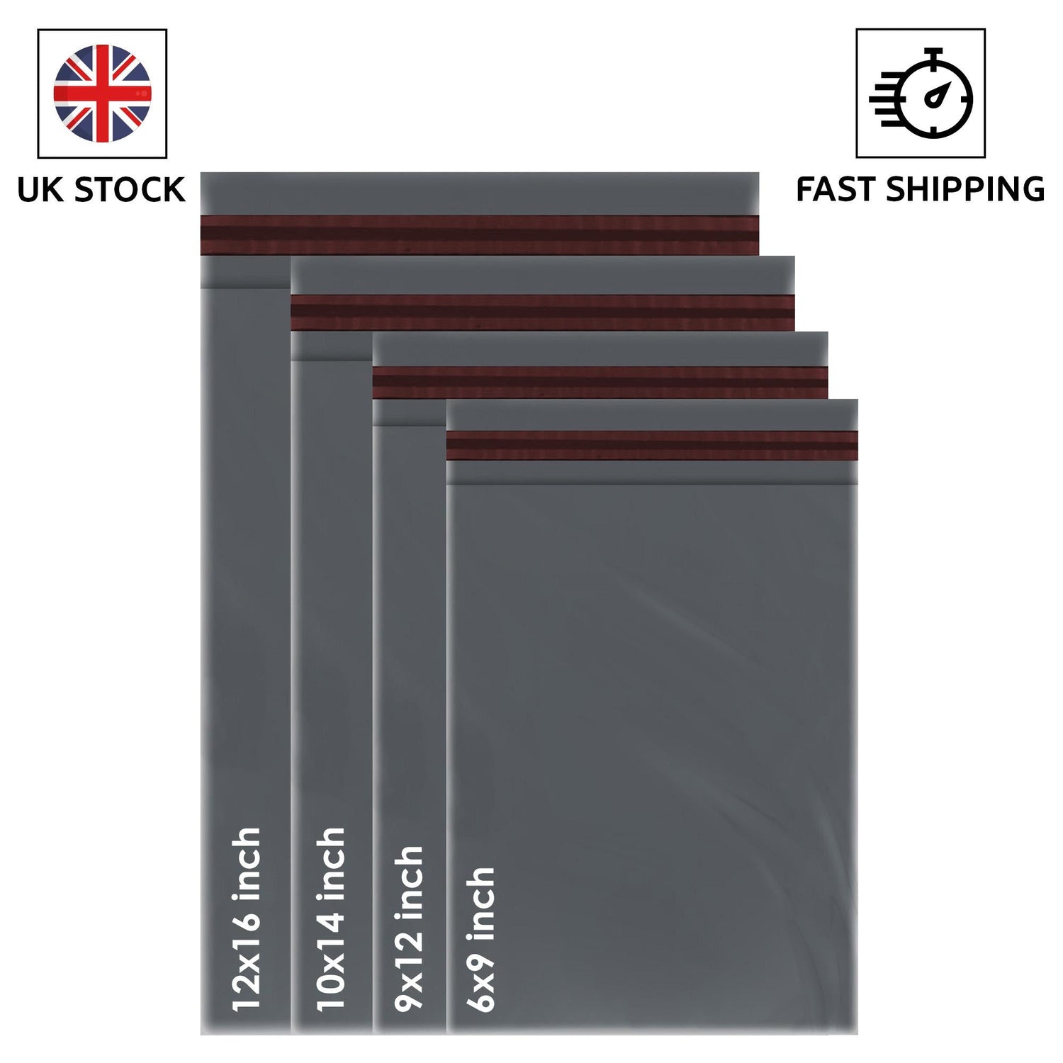 100 Mixed Mailing Poly Postal Self Seal Bags 4 Sizes, Bags for posting cloths, 25 from Each Small to Large Mailing Bags Postage Packaging Assorted Mailers Posting Shipping Post Parcel Package Bags, Vinted Bags, Multi Pack Packs Available mailing  bag