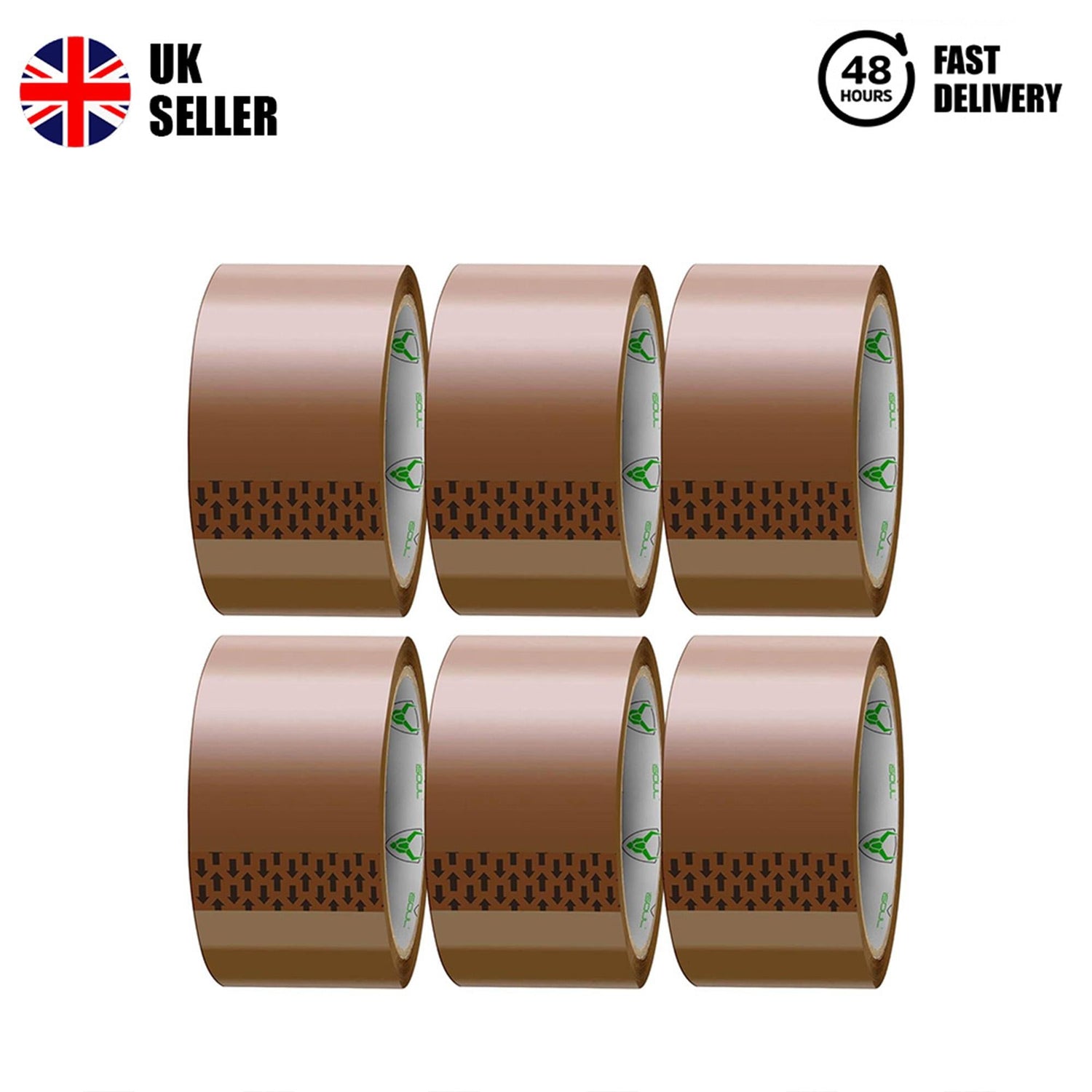 iSOUL Packing Tape 6 Rolls Per Pack - Heavy Duty Brown Packaging Tape for Parcels and Boxes