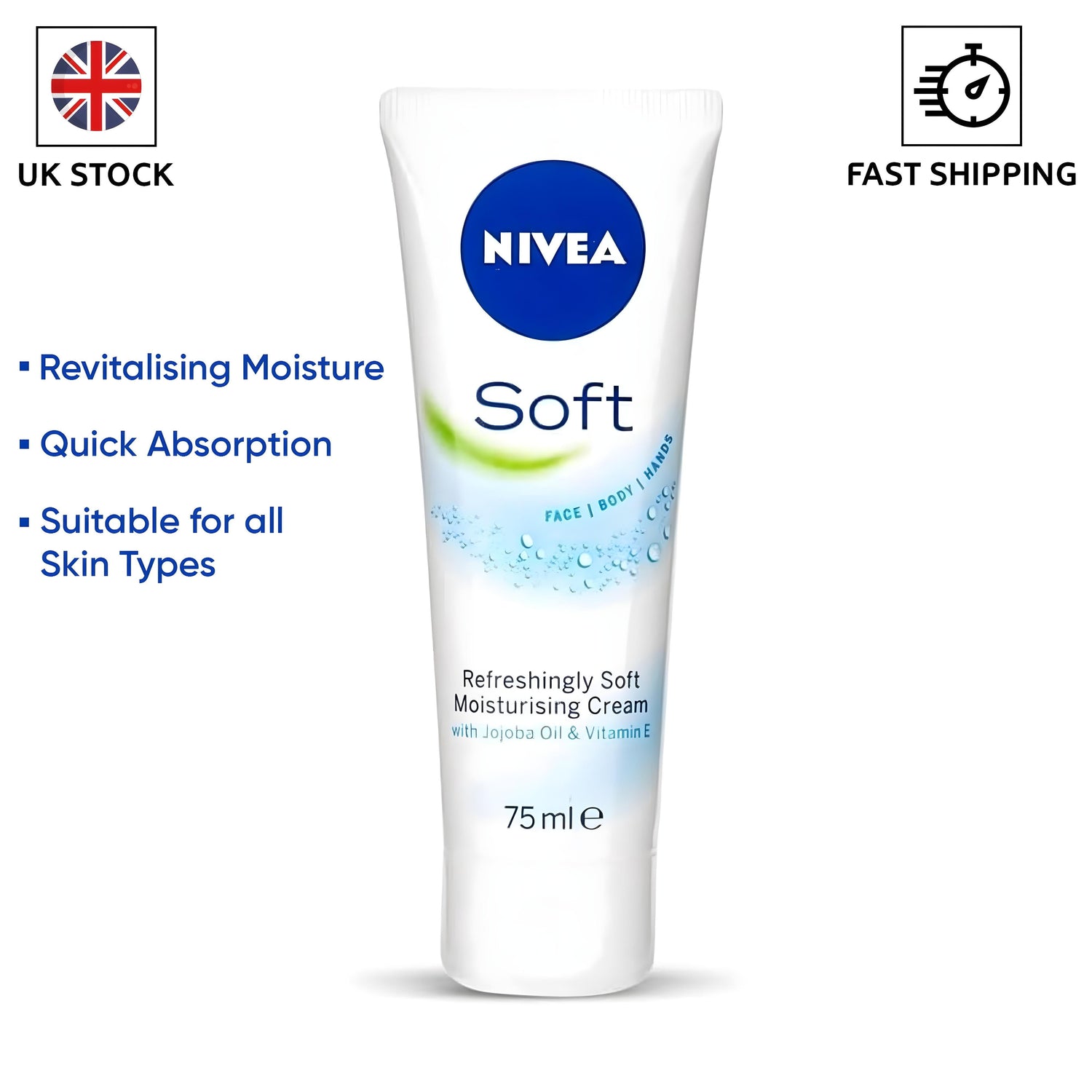 Nivea Soft Intensive Moisturising Creme 75ml Body Care Hydrating Moisture Lotions