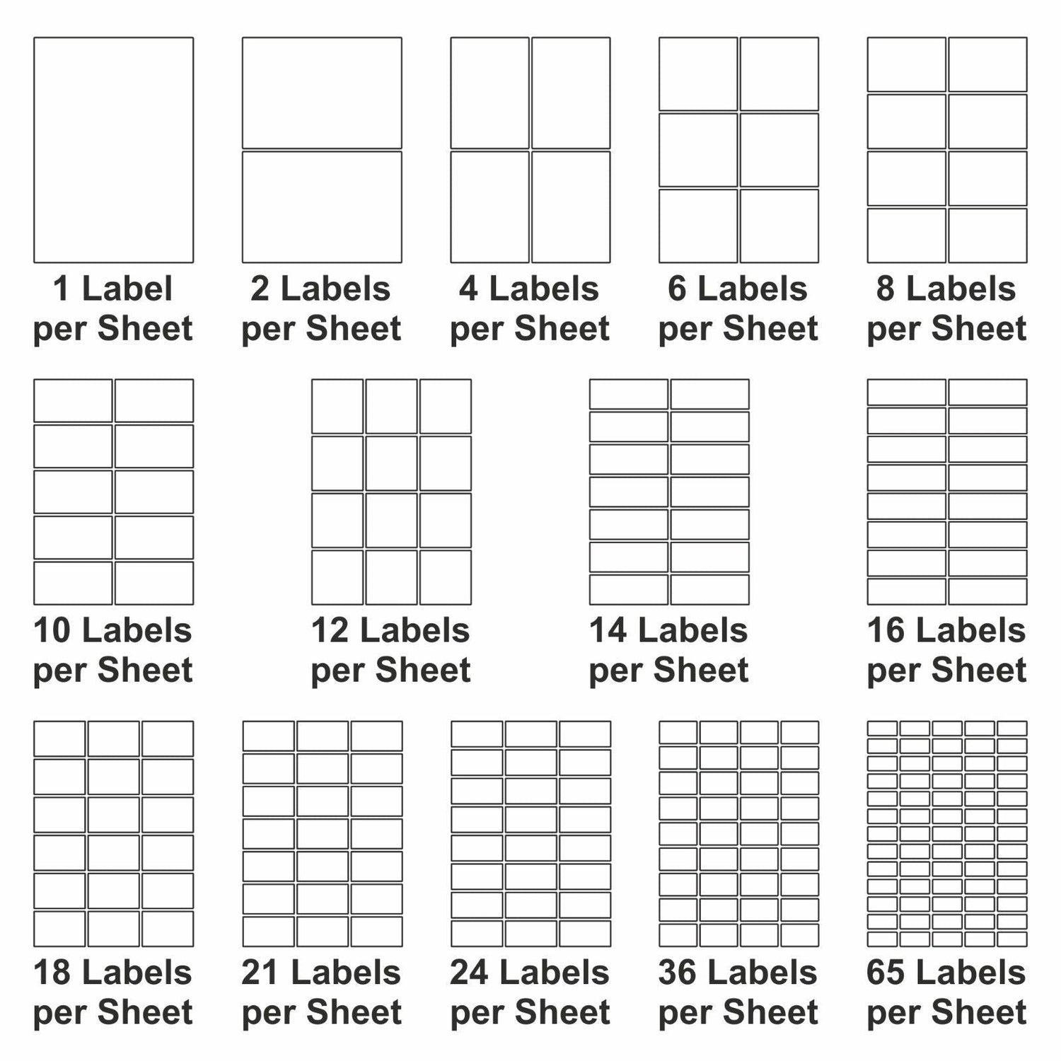 A4 Address Labels Stickers Self-Adhesive 1 To 84 Postage Labels Per Sheet