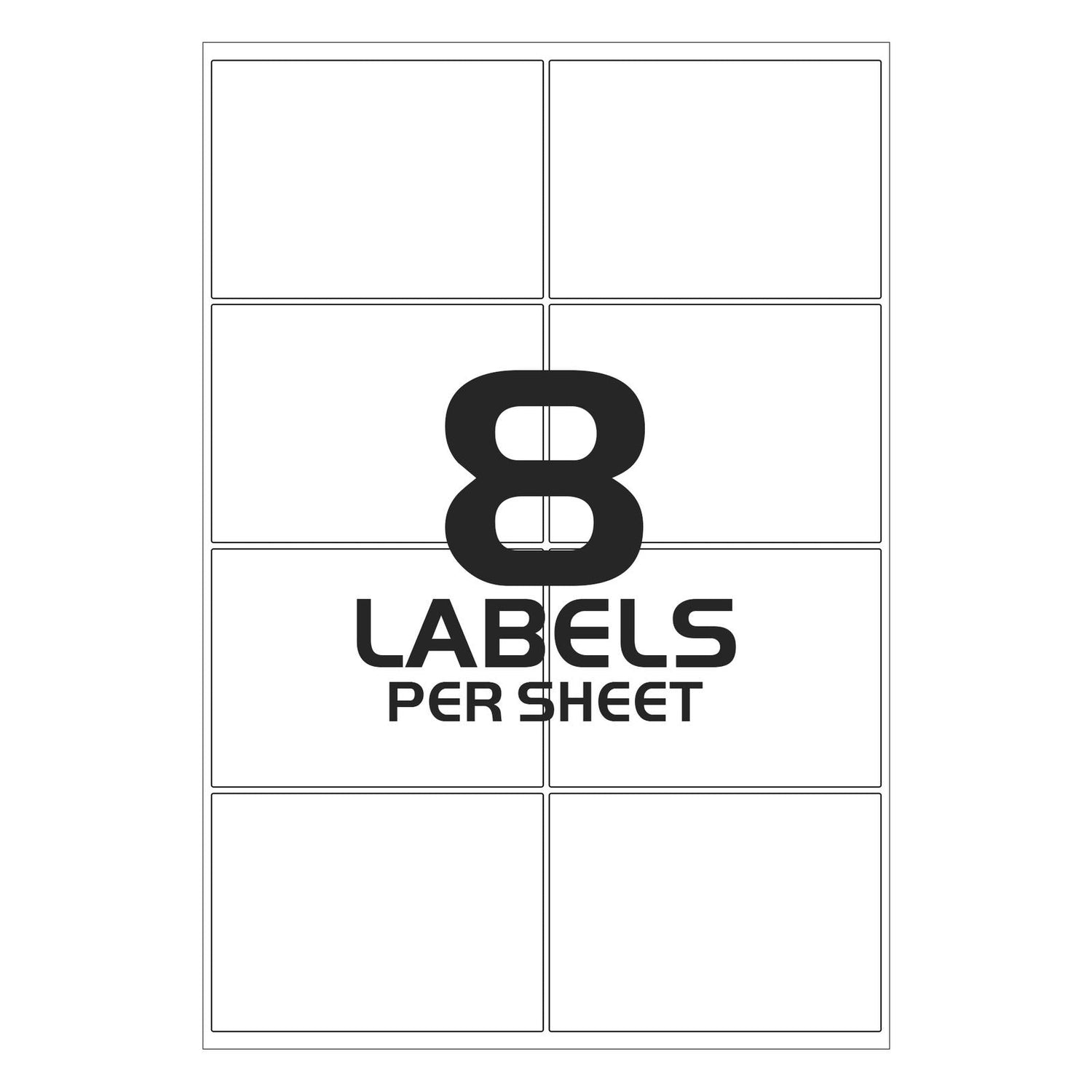 A4 Sticky Paper - 8 Labels Per Sheet - 105mm x 74mm