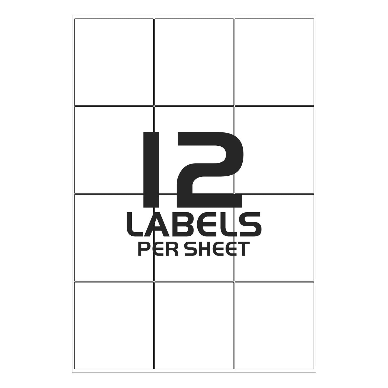 Address Labels Printable - 12 Sticker Labels per Sheet - 64mm x 72mm